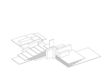 Mimari sanat konseptinde soyut çizgiler, minimum geometrik şekiller.