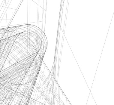 Mimari sanat konseptinde soyut çizgiler, minimum geometrik şekiller. 
