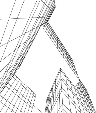 Mimari sanat konseptinde soyut çizgiler, minimum geometrik şekiller. 