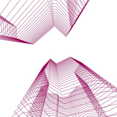 Mimari sanat konseptinde soyut çizgiler, minimum geometrik şekiller. 