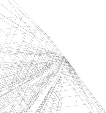 Mimari sanat konseptinde soyut çizgiler, minimum geometrik şekiller. 