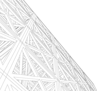 Mimari sanat konseptinde soyut çizgiler, minimum geometrik şekiller.