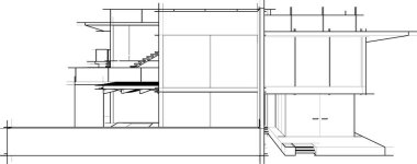 Mimari sanat konseptinde soyut çizgiler, minimum geometrik şekiller. 