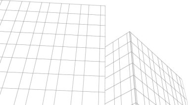 Mimari sanat konseptinde soyut çizgiler, minimum geometrik şekiller. 