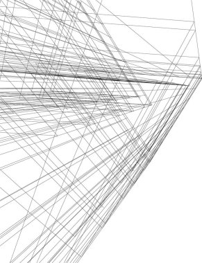 Mimari sanat konseptinde soyut çizgiler, minimum geometrik şekiller. 