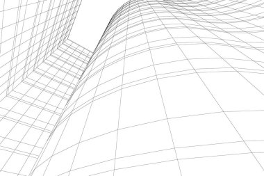 Mimari sanat konseptinde soyut çizgiler, minimum geometrik şekiller. 