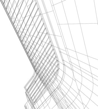 Mimari sanat konseptinde soyut çizgiler, minimum geometrik şekiller. 