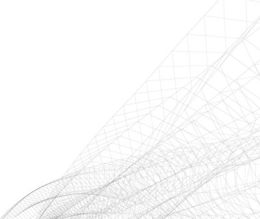 Mimari sanat konseptinde soyut çizgiler, minimum geometrik şekiller. 