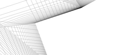 Mimari sanat konseptinde soyut çizgiler, minimum geometrik şekiller.