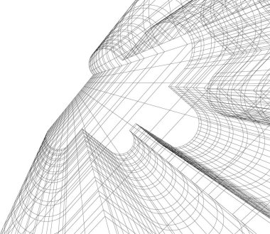 Mimari sanat konseptinde soyut çizgiler, minimum geometrik şekiller.