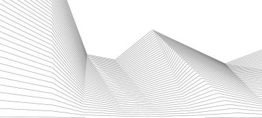 Mimari sanat konseptinde soyut çizgiler, minimum geometrik şekiller.