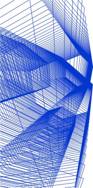 Mimari sanat konseptinde soyut çizgiler, minimum geometrik şekiller. 