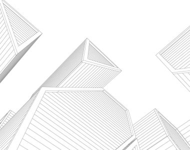 Mimari sanat konseptinde soyut çizgiler, minimum geometrik şekiller. 