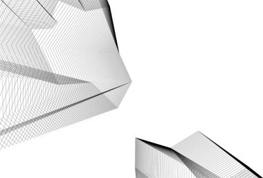 Mimari sanat konseptinde soyut çizgiler, minimum geometrik şekiller. 