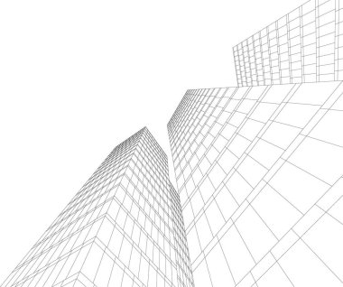 Mimari sanat konseptinde soyut çizgiler, minimum geometrik şekiller. 