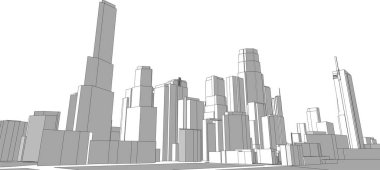 Mimari sanat konseptinde soyut çizgiler, minimum geometrik şekiller. 