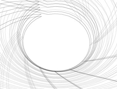 Mimari sanat konseptinde soyut çizgiler, minimum geometrik şekiller. 