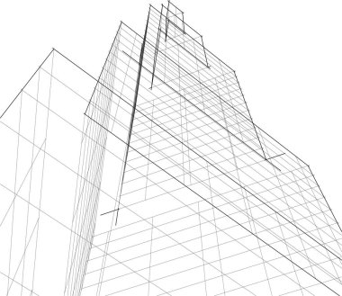 Mimari sanat konseptinde soyut çizgiler, minimum geometrik şekiller. 