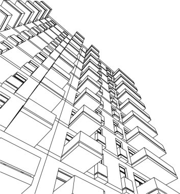 Mimari sanat konseptinde soyut çizgiler, minimum geometrik şekiller. 