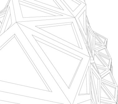 Mimari sanat konseptinde soyut çizgiler, minimum geometrik şekiller. 