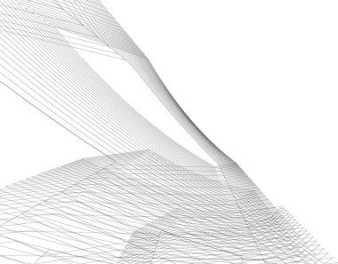 Mimari sanat konseptinde soyut çizgiler, minimum geometrik şekiller. 