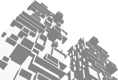 Mimari sanat konseptinde soyut çizgiler, minimum geometrik şekiller. 