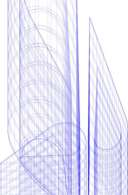 Mimari sanat konseptinde soyut çizgiler, minimum geometrik şekiller.