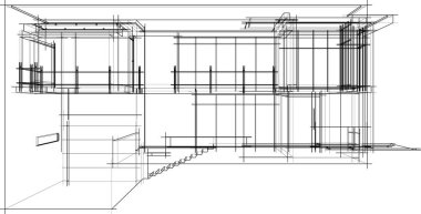 Mimari sanat konseptinde soyut çizgiler, minimum geometrik şekiller. 