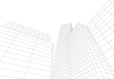 Mimari sanat konseptinde soyut çizgiler, minimum geometrik şekiller. 