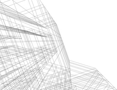 Mimari sanat konseptinde soyut çizgiler, minimum geometrik şekiller. 