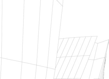 Mimari sanat konseptinde soyut çizgiler, minimum geometrik şekiller. 
