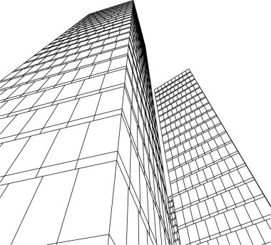 Mimari sanat konseptinde soyut çizgiler, minimum geometrik şekiller. 