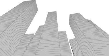 Mimari sanat konseptinde soyut çizgiler, minimum geometrik şekiller.