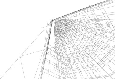 Mimari sanat konseptinde soyut çizgiler, minimum geometrik şekiller. 