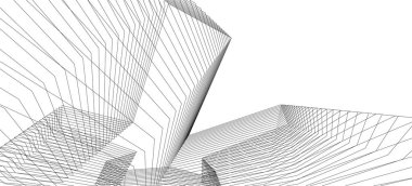 Mimari sanat konseptinde soyut çizgiler, minimum geometrik şekiller.