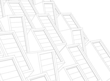 Mimari sanat konseptinde soyut çizgiler, minimum geometrik şekiller. 