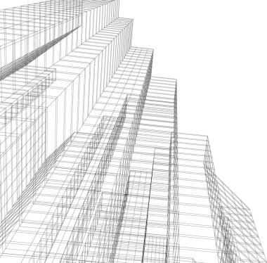 Mimari sanat konseptinde soyut çizgiler, minimum geometrik şekiller. 