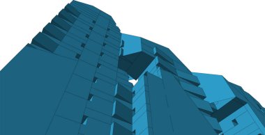 Mimari sanat konseptinde soyut çizgiler, minimum geometrik şekiller. 