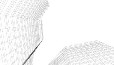 Mimari sanat konseptinde soyut çizgiler, minimum geometrik şekiller. 