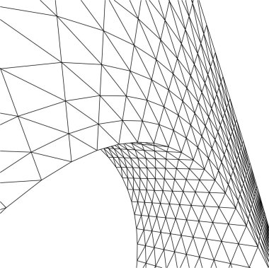 Mimari sanat konseptinde soyut çizgiler, minimum geometrik şekiller. 