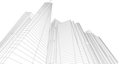 Mimari sanat konseptinde soyut çizgiler, minimum geometrik şekiller. 