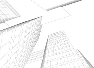 Mimari sanat konseptinde soyut çizgiler, minimum geometrik şekiller.