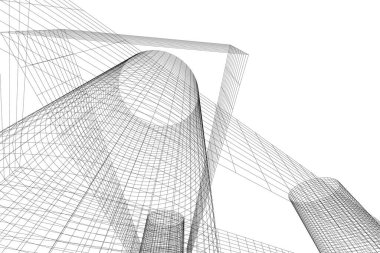 Mimari sanat konseptinde soyut çizgiler, minimum geometrik şekiller.
