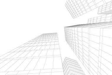 Mimari sanat konseptinde soyut çizgiler, minimum geometrik şekiller. 