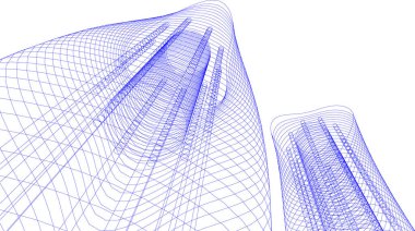 Mimari sanat konseptinde soyut çizgiler, minimum geometrik şekiller. 