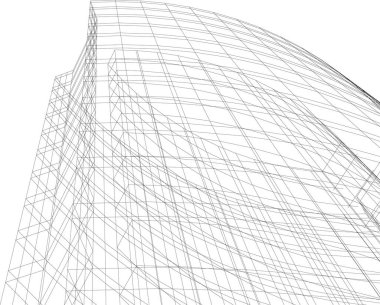 Mimari sanat konseptinde soyut çizgiler, minimum geometrik şekiller. 