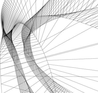 Mimari sanat konseptinde soyut çizgiler, minimum geometrik şekiller.