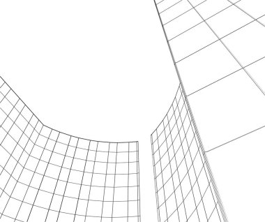 Mimari sanat konseptinde soyut çizgiler, minimum geometrik şekiller. 