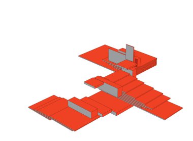 Mimari sanat konseptinde soyut çizgiler, minimum geometrik şekiller.