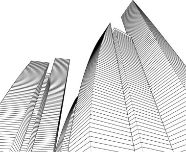 Mimari sanat konseptinde soyut çizgiler, minimum geometrik şekiller. 